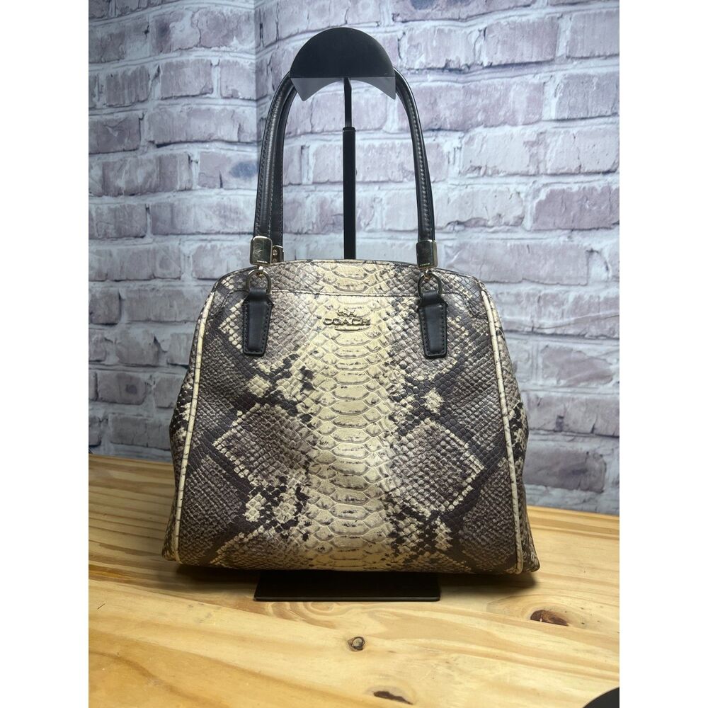 Coach Minetta Python Satchel with Crossbody Strap